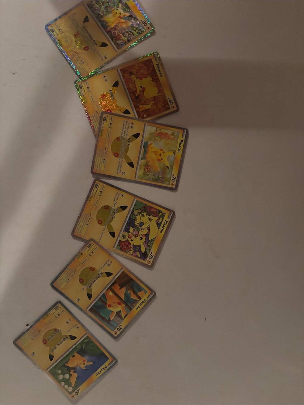 Pokemon Pikachu Card Lot - Yellow and Holographic Accents
